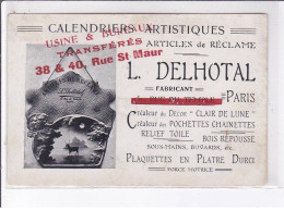 PUBLICITE: Calendrier Artistiques, L. Delhotal, Créateur Du Décor "clair De Lune" - Très  Bon état - Publicité