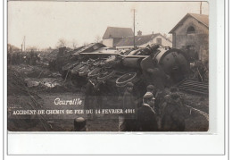 COURVILLE - CARTE PHOTO - Accident De Chemin De Fer Du 14 Février 1911 - Très Bon état - Other & Unclassified