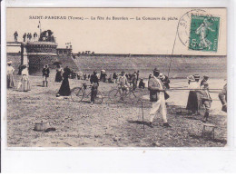 SAINT-FARGEAU: La Fête Du Bourdon, Concours De Pêche, Vue De La Digue - Très Bon état - Saint Fargeau