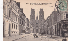 UR Nw-(45) ORLEANS - LA RUE JEANNE D'ARC ET LA CATHEDRALE STE CROIX  - ANIMATION - Orleans