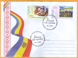 2023  Moldova FDC „Children's Drawings”, ”The Custom Palanca, 2022.”. ”Generation Of Equality Of Different Nations”. - Moldavie