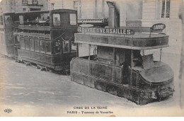 PARIS -Crue De La Seine - Tramway De Versailles - Très Bon état - Inondations De 1910