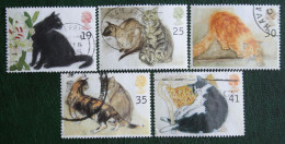 Cat Katze Chat Kat Flower Mi 1544-1548 Yv 1789-1793 1995 Used/gebruikt/oblitere ENGLAND GRANDE-BRETAGNE GB GREAT BRITAIN - Gebruikt