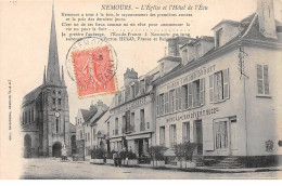 NEMOURS - L'Eglise Et L'Hôtel De L'Ecu - Très Bon état - Nemours