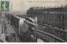 PARIS - Le Métro - Perspective Du Boulevard De La Chapelle - Très Bon état - Metro, Stations