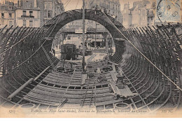 PARIS - Place Saint Michel - Travaux Du Métropolitain - Intérieur Du Caisson - Très Bon état - Metro, Stations