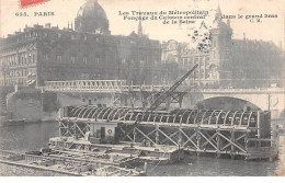 PARIS - Les Travaux Du Métropolitain - Fonçage Du Caisson Central - Très Bon état - Metro, Stations