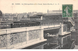 PARIS - Le Métropolitain Et Le Canal Saint Martin - Très Bon état - Stations, Underground