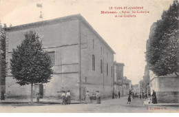 MOISSAC - Eglise Sainte Catherine Et Rue Gambetta - état - Moissac