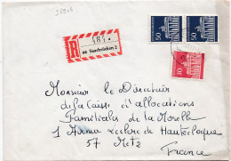 36906# LETTRE FRANCHISE POSTALE RECOMMANDE Obl SAARBRÜCKEN 2 1967 Pour METZ MOSELLE - Lettres & Documents