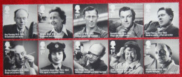 Great Britain United Kingdom 2014 Famous Personalities Writers Actors Etc Set Of 10 Stamps In 2 Strips MNH - Schrijvers