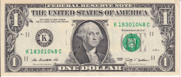 BILLETE DE ESTADOS UNIDOS DE 1 DOLLAR DEL AÑO 2009 LETRA K - DALLAS  (BANK NOTE) - Federal Reserve Notes (1928-...)