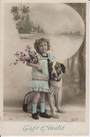 Une Jeune Fille Avec Son Grand Chien Gage D'amitié  Young Girl With Her Big Dog Belle Photo Beautiful   2 Scans - Abbildungen