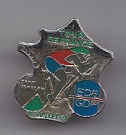 Pin's Juillet 91 Tour De France EDF GDF Saint Herblain Vélo Cyclisme Carte De France Réf 4518 - Radsport