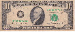 BILLETE DE ESTADOS UNIDOS DE 10 DOLLARS DEL AÑO 1985 LETRA B - NEW YORK (BANK NOTE) - Federal Reserve Notes (1928-...)