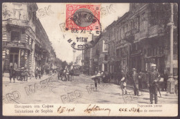 BUL 09 - 23471 SOFIA, Street Stores, Bulgaria - Old Postcard - Used - 1908 - TCV - Bulgaria