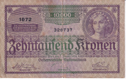 BILLETE DE AUSTRIA DE 10000 KRONEN  DEL AÑO 1924  (BANK NOTE) - Austria