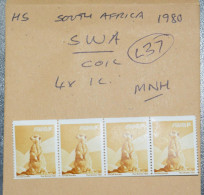 SOUTH AFRICA  STAMPS SWA Coil X 4 MNH  1980  L37  ~~L@@K~~ - Unused Stamps