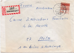 36913# LETTRE FRANCHISE POSTALE RECOMMANDE Obl PÜTTLINGEN 1967 Pour METZ MOSELLE - Brieven En Documenten