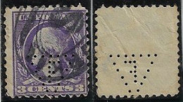 USA United States Stamp With Perfin F Triangle By The Fairbanks Company from New York Geometry Math lochung Perfore - Zähnungen (Perfins)