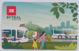 Ticket Bus Tramway Métro Lyon TCL SYTRAL Rechargeable - Verso Vert - Billet Sans Contact Utilisé - Europa