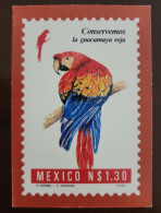 O) 1993  MEXICO, MEXICO CONSERVA - LET'S CONSERVE, BIRD, PARROT, GUACAMAYA ROJA. POSTAL, XF - Mexiko