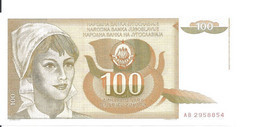 YOUGOSLAVIE 100 DINARA 1990 UNC P 105 - Yugoslavia