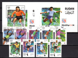 Suda 1995 Football Soccer World Cup Set Of 9 + 2 S/s MNH - 1994 – Vereinigte Staaten