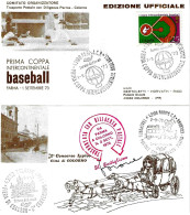 ITALIA - 1973 Cartolina Doppia Con 3 Annulli PARMA E COLORNO 1^ Coppa Baseball, Trasporto Diligenza, Fiera Colorno -3452 - 1971-80: Marcophilia