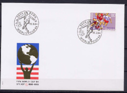 Switzerland 1994 Football Soccer World Cup Stamp On FDC - 1994 – Verenigde Staten