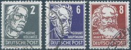 Germany-Deutschland,Eastern Democratic Republic 1952-1953 Famous Germans,Watermark:DDR,Signed On The Back,2Pfg-6Pfg-8Pfg - Used Stamps