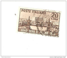 100048) 28ª Fiera Di Milano - 12 Aprile 1950 Usato La Vendita E Riferita A 1 Solo Francobollo A Caso - 1946-60: Used