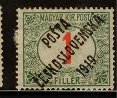 CZECHOSLOVAKIA 1919 1f Postage Due SG 176 HM #ZZC4 - Nuovi