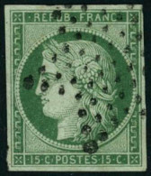 Obl. N°2 15c Vert - TB - 1849-1850 Ceres