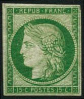 ** N°2e 15c Vert Réimp - TB - 1849-1850 Cérès