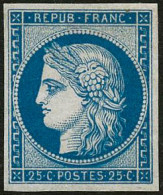 ** N°4d 25c Bleu Réimp - TB - 1849-1850 Cérès