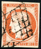 Obl. N°5 40c Orange, Signé JF Brun - TB - 1849-1850 Ceres