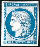 ** N°8F 20c Bleu, Réimp - TB - 1849-1850 Ceres