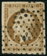 Obl. N°9 10c Bistre, Certif Behr - TB - 1852 Louis-Napoleon
