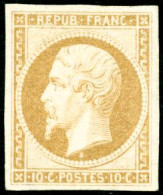 ** N°9e 10c Bistre Jaune, Réimp - TB - 1852 Luigi-Napoleone