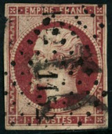 Obl. N°18 1F Carmin ,beau 2ème Choix - B - 1853-1860 Napoleon III