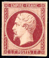 * N°18g 1F Velours Fraicheur Postale, Pièce D'exposition, RARE - TB - 1853-1860 Napoléon III.