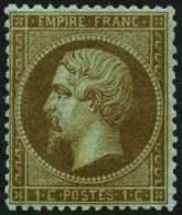 ** N°19b 1c Mordoré, Signé Brun - TB - 1862 Napoleone III