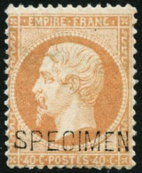 Delcampe - * N°23d 40c Orange, Quasi **, Surchargé Specimen - TB - 1862 Napoléon III