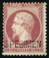 ** N°24d 80c Rose, Surchargé Spécimen - TB - 1862 Napoléon III