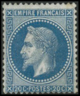 ** N°29B 20c Bleu, Type II - TB - 1863-1870 Napoléon III Lauré