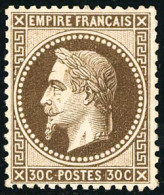 ** N°30 30c Brun, Signé Lemaire - TB - 1863-1870 Napoléon III Lauré