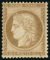 ** N°36 10c Bistre-jaune, Signé Brun Et Roumet  - TB - 1870 Siège De Paris