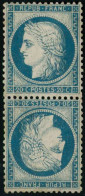 ** N°37c 20c Bleu, Paire Tête-bèche - TB - 1870 Asedio De Paris