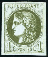 ** N°39A 1c Olive R1 - TB - 1870 Ausgabe Bordeaux